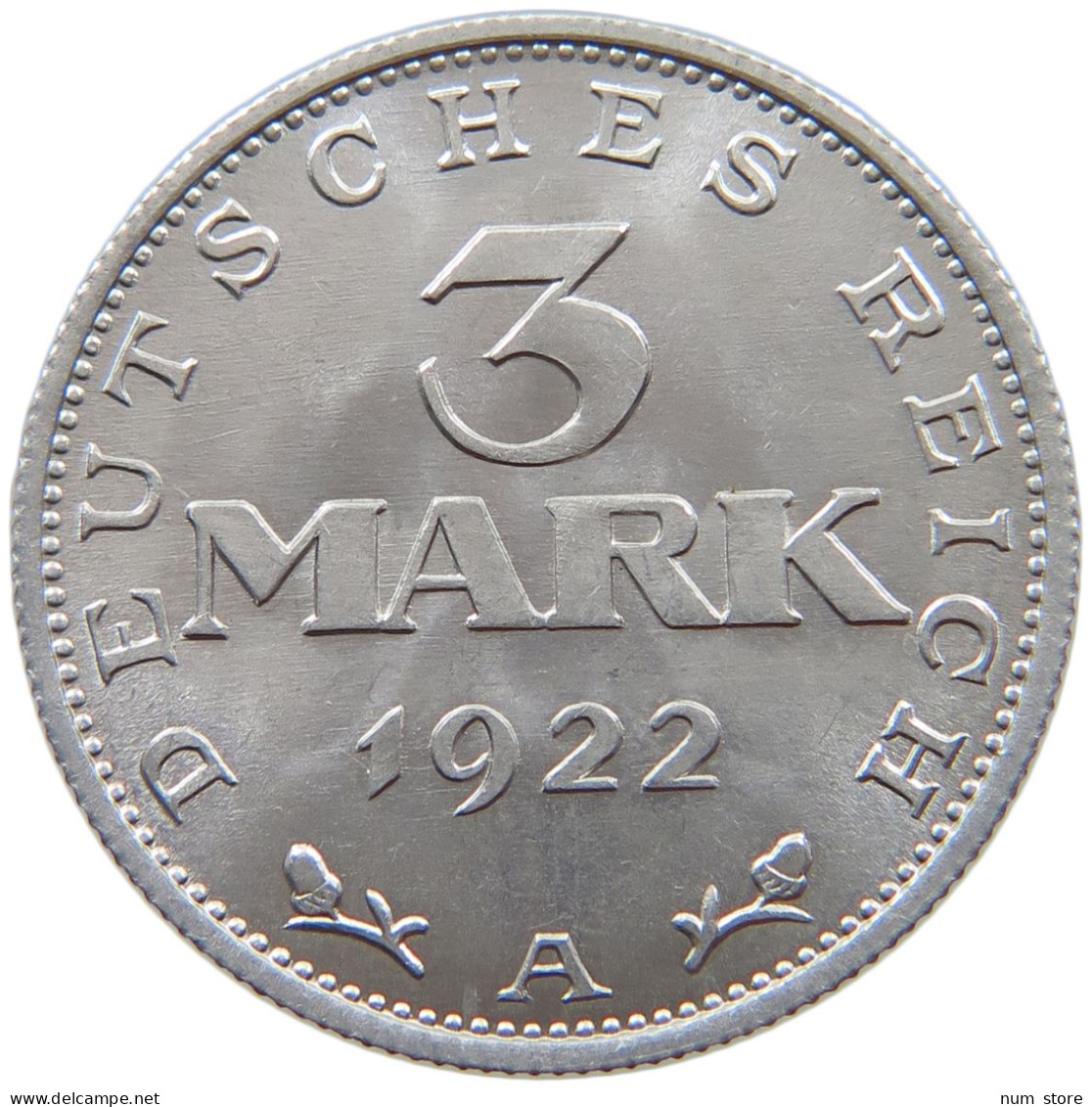 WEIMARER REPUBLIK 3 MARK 1922 A  #a070 0549 - 3 Mark & 3 Reichsmark