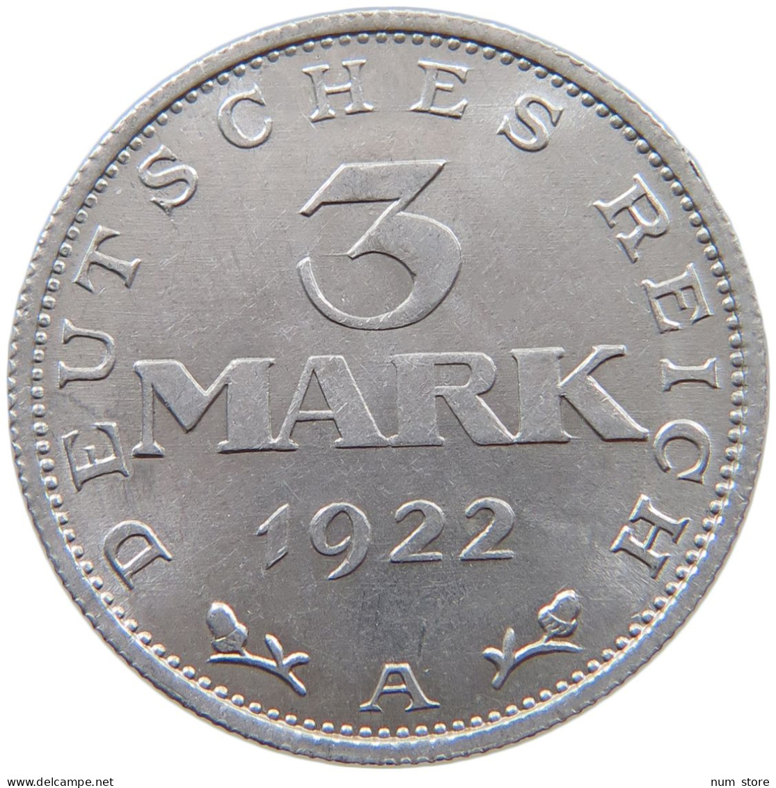 WEIMARER REPUBLIK 3 MARK 1922 A  #a070 0547 - 3 Mark & 3 Reichsmark