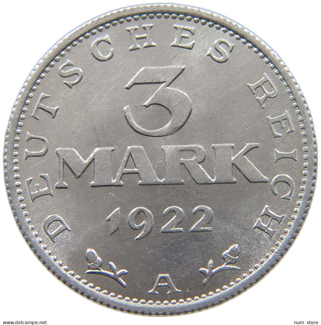 WEIMARER REPUBLIK 3 MARK 1922  #a051 0461 - 3 Marcos & 3 Reichsmark