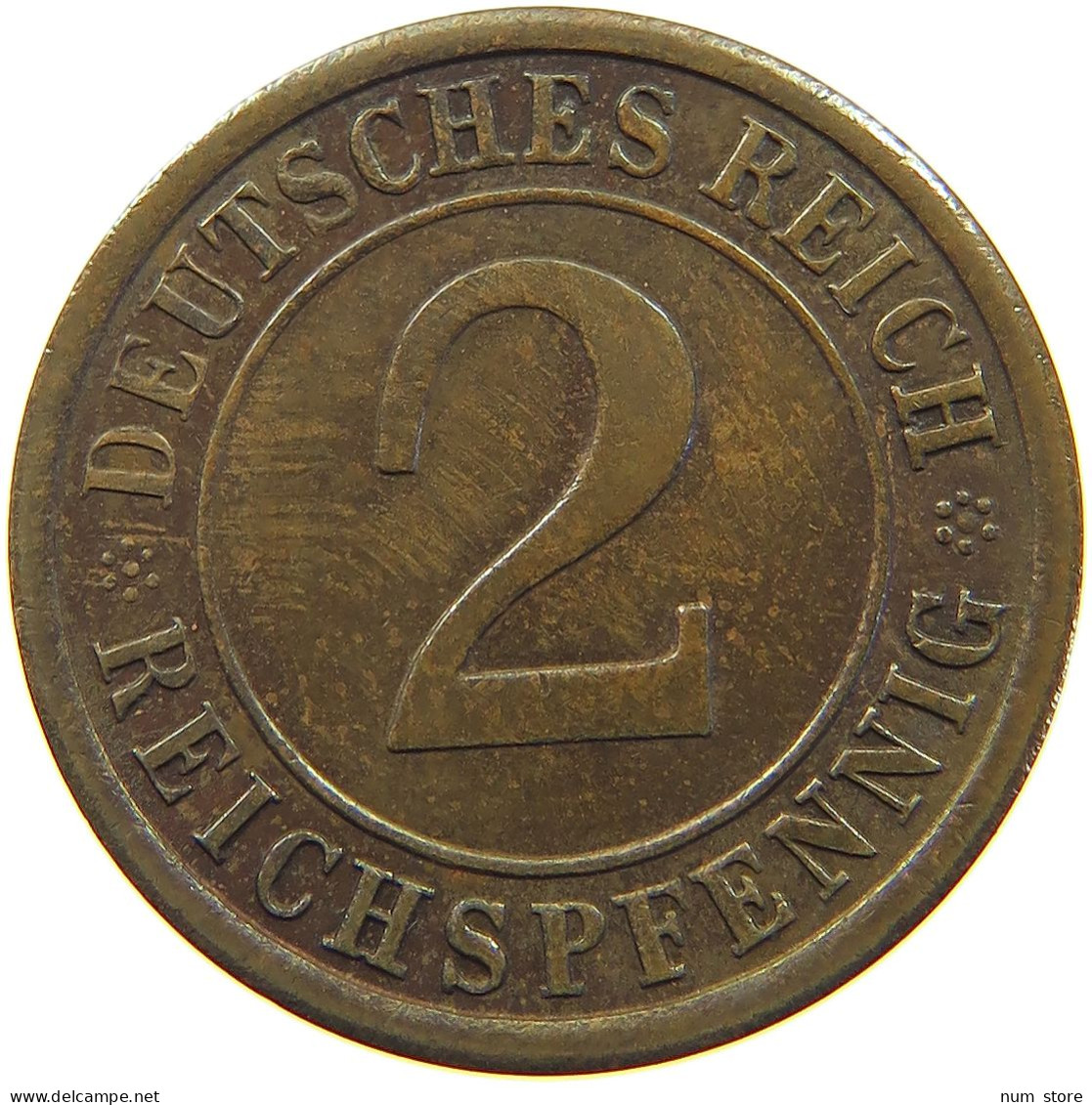 WEIMARER REPUBLIK 2 PFENNIG 1925 A  #c081 0211 - 2 Rentenpfennig & 2 Reichspfennig