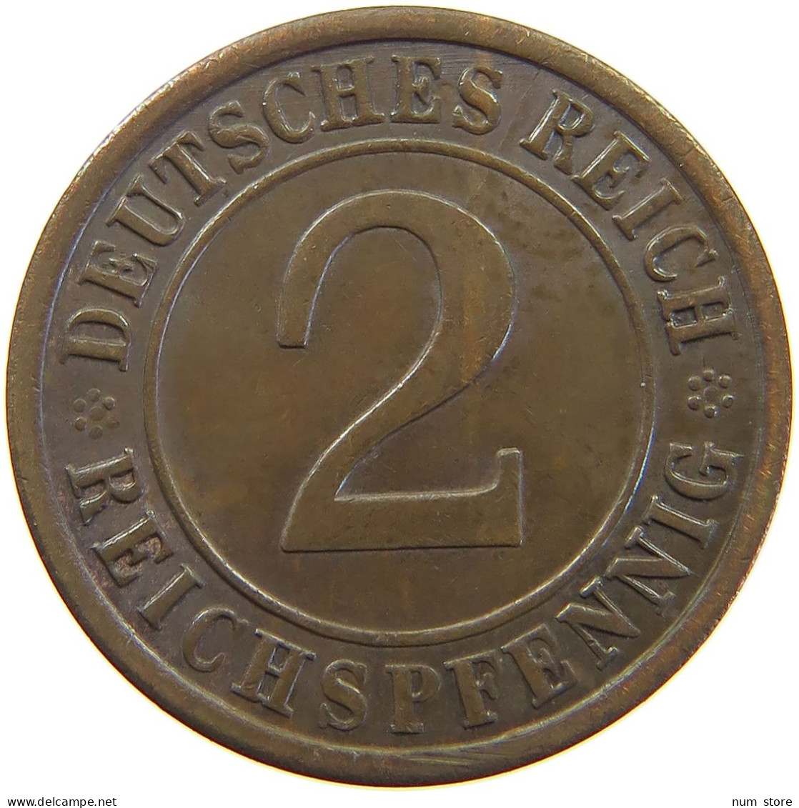WEIMARER REPUBLIK 2 PFENNIG 1925 A  #a066 0673 - 2 Rentenpfennig & 2 Reichspfennig