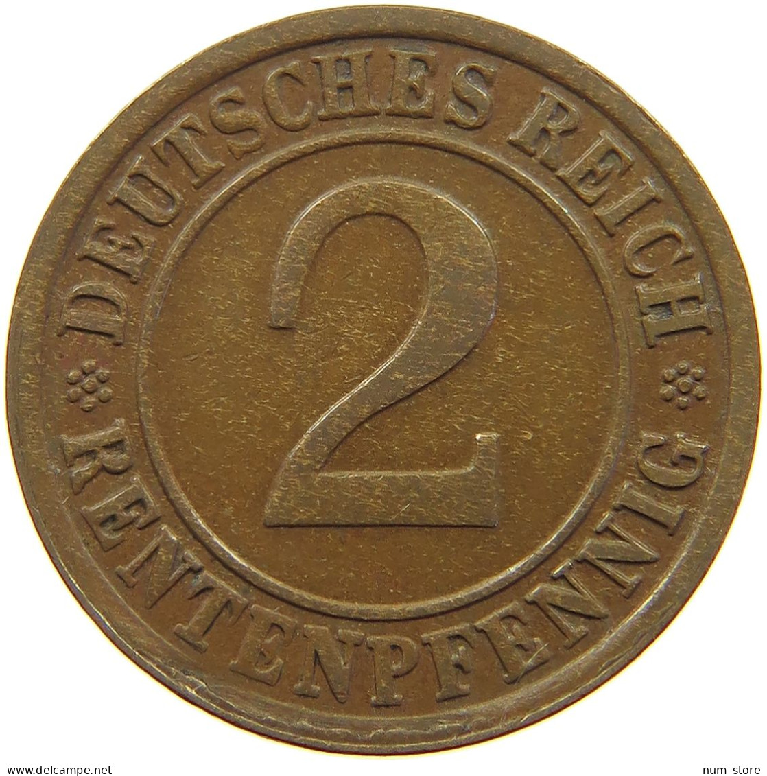 WEIMARER REPUBLIK 2 PFENNIG 1924 F DIE ERROR #a074 0609 - 2 Renten- & 2 Reichspfennig