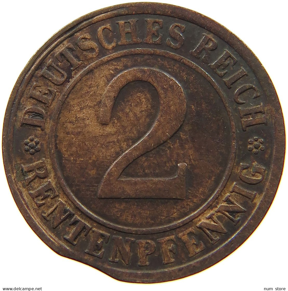 WEIMARER REPUBLIK 2 PFENNIG 1923 G FEHLPRÄGUNG #t157 0065 - 2 Renten- & 2 Reichspfennig