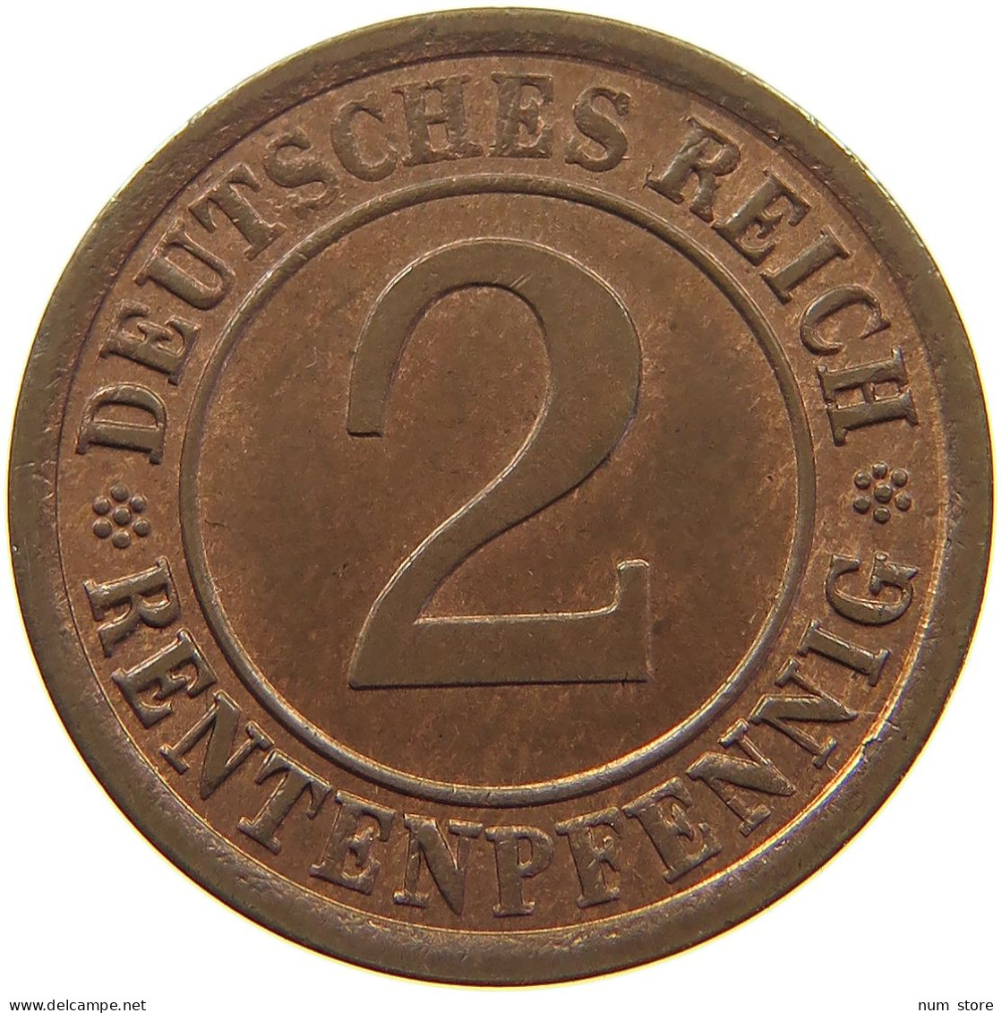 WEIMARER REPUBLIK 2 PFENNIG 1923 S  #t157 0069 - 2 Renten- & 2 Reichspfennig