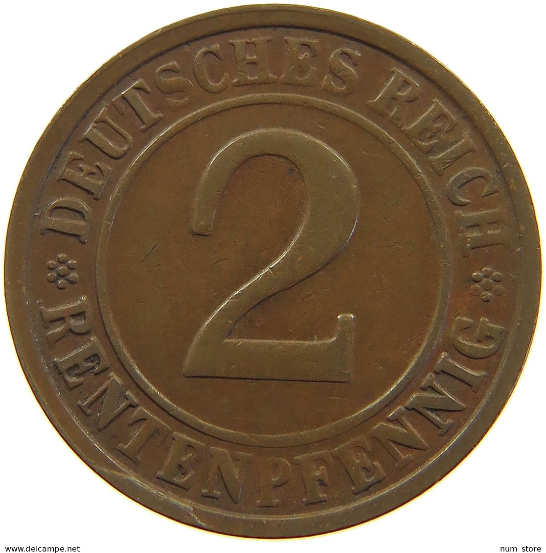 WEIMARER REPUBLIK 2 PFENNIG 1923 G DIE ERROR #a074 0635 - 2 Rentenpfennig & 2 Reichspfennig