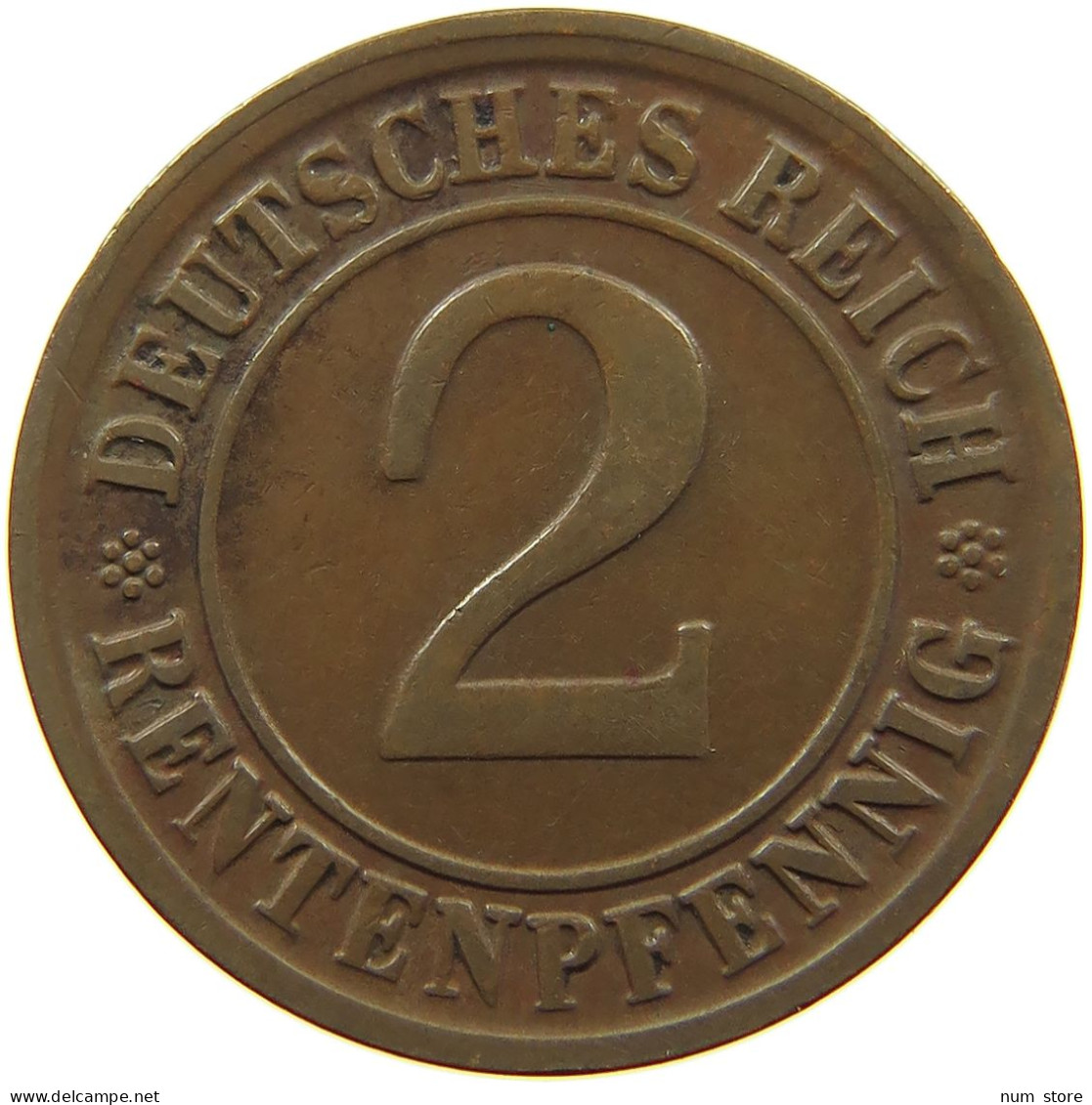 WEIMARER REPUBLIK 2 PFENNIG 1923 D DIE ERROR #a074 0607 - 2 Rentenpfennig & 2 Reichspfennig