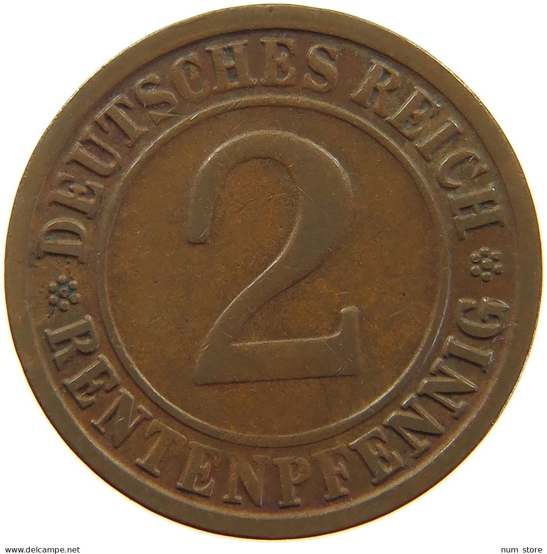 WEIMARER REPUBLIK 2 PFENNIG 1923 G DIE ERROR #a074 0663 - 2 Renten- & 2 Reichspfennig