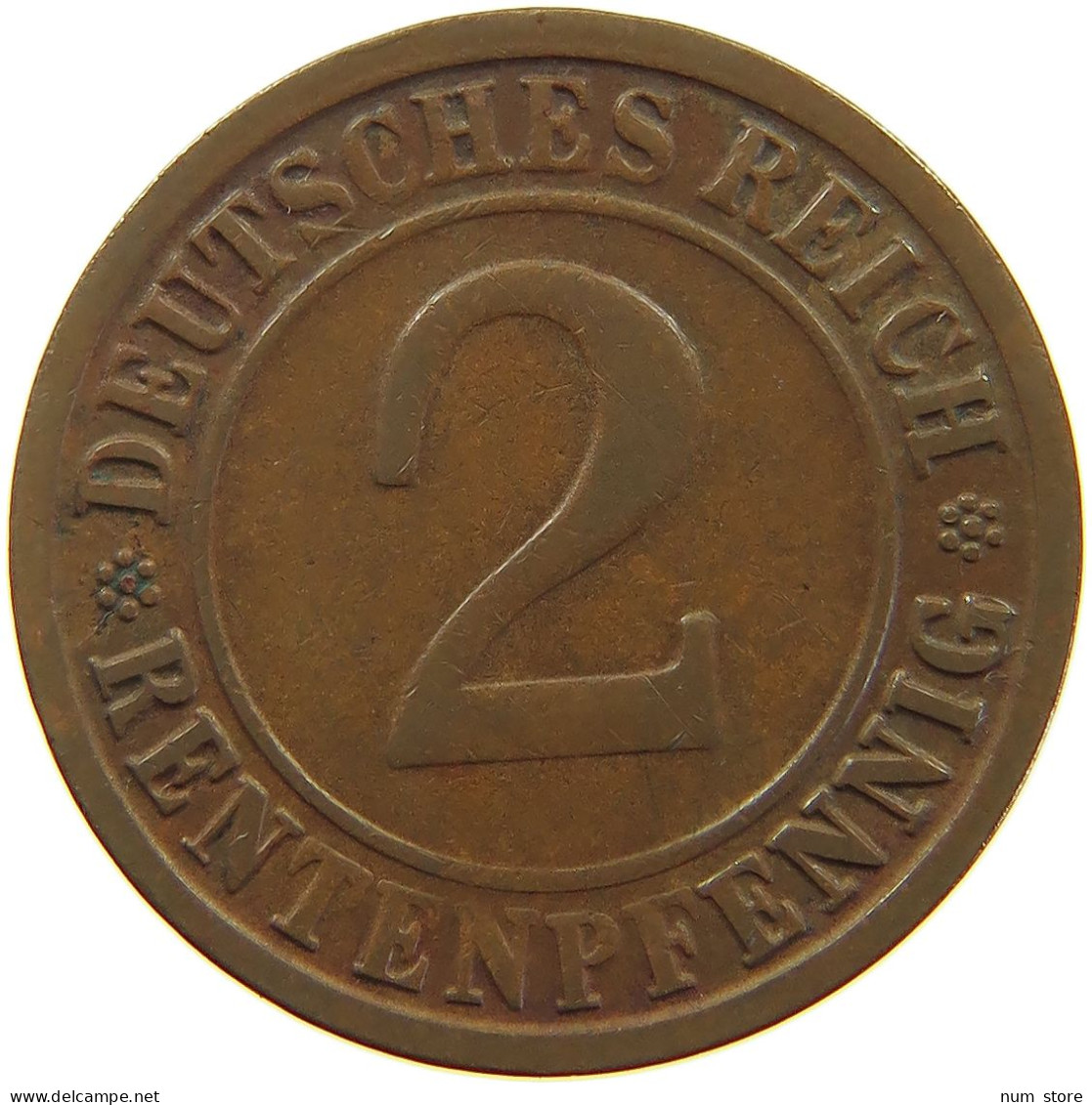 WEIMARER REPUBLIK 2 PFENNIG 1923 G DIE ERROR #a074 0663 - 2 Rentenpfennig & 2 Reichspfennig