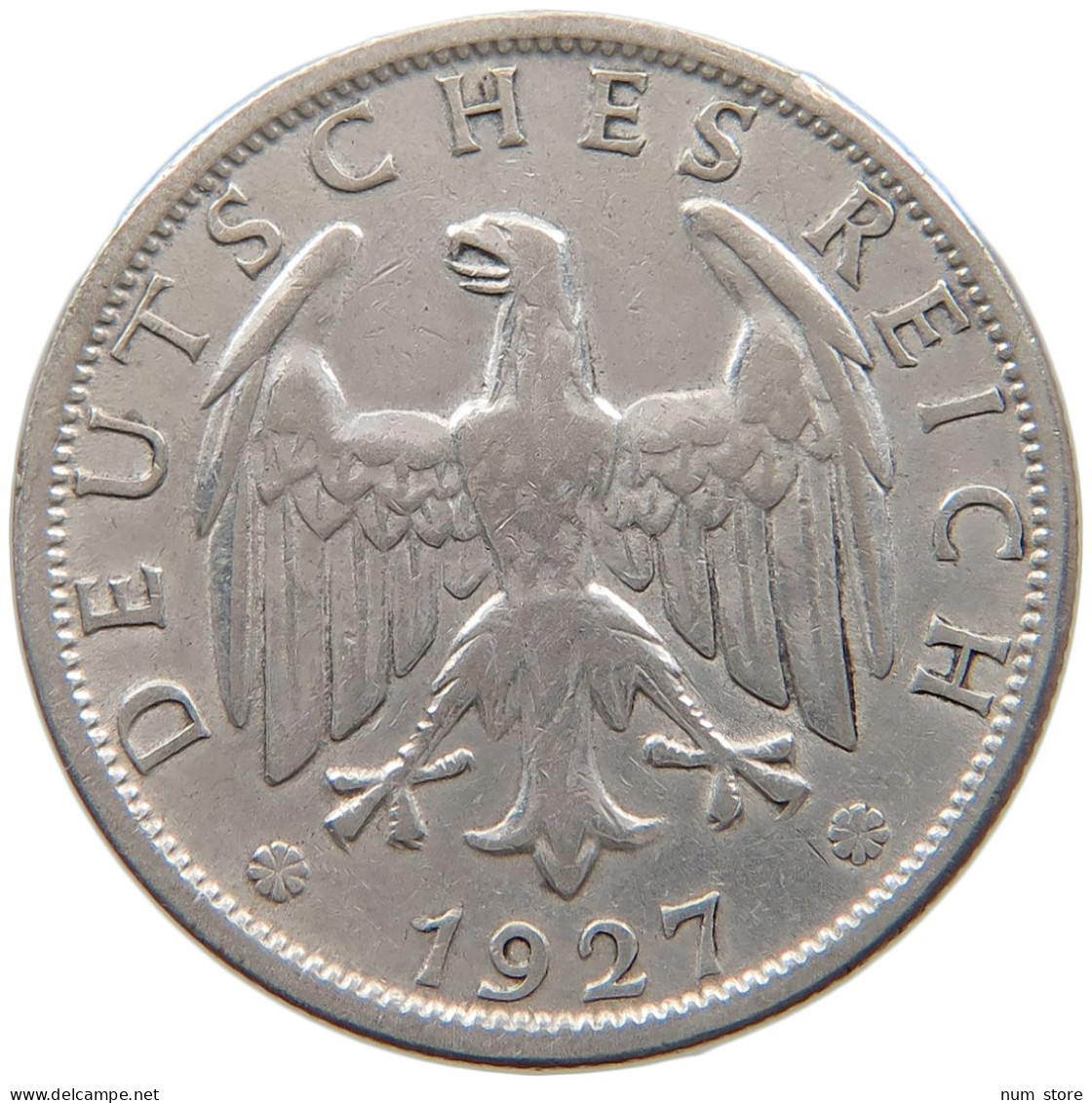 WEIMARER REPUBLIK 2 MARK 1927 J  #t160 0453 - 2 Reichsmark