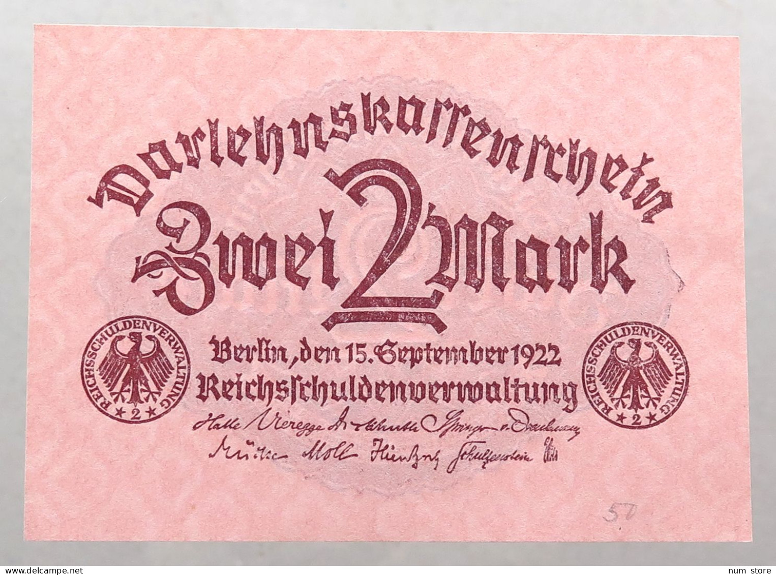 WEIMARER REPUBLIK 2 MARK 1922 BERLIN #alb052 0683 - 2 Mark