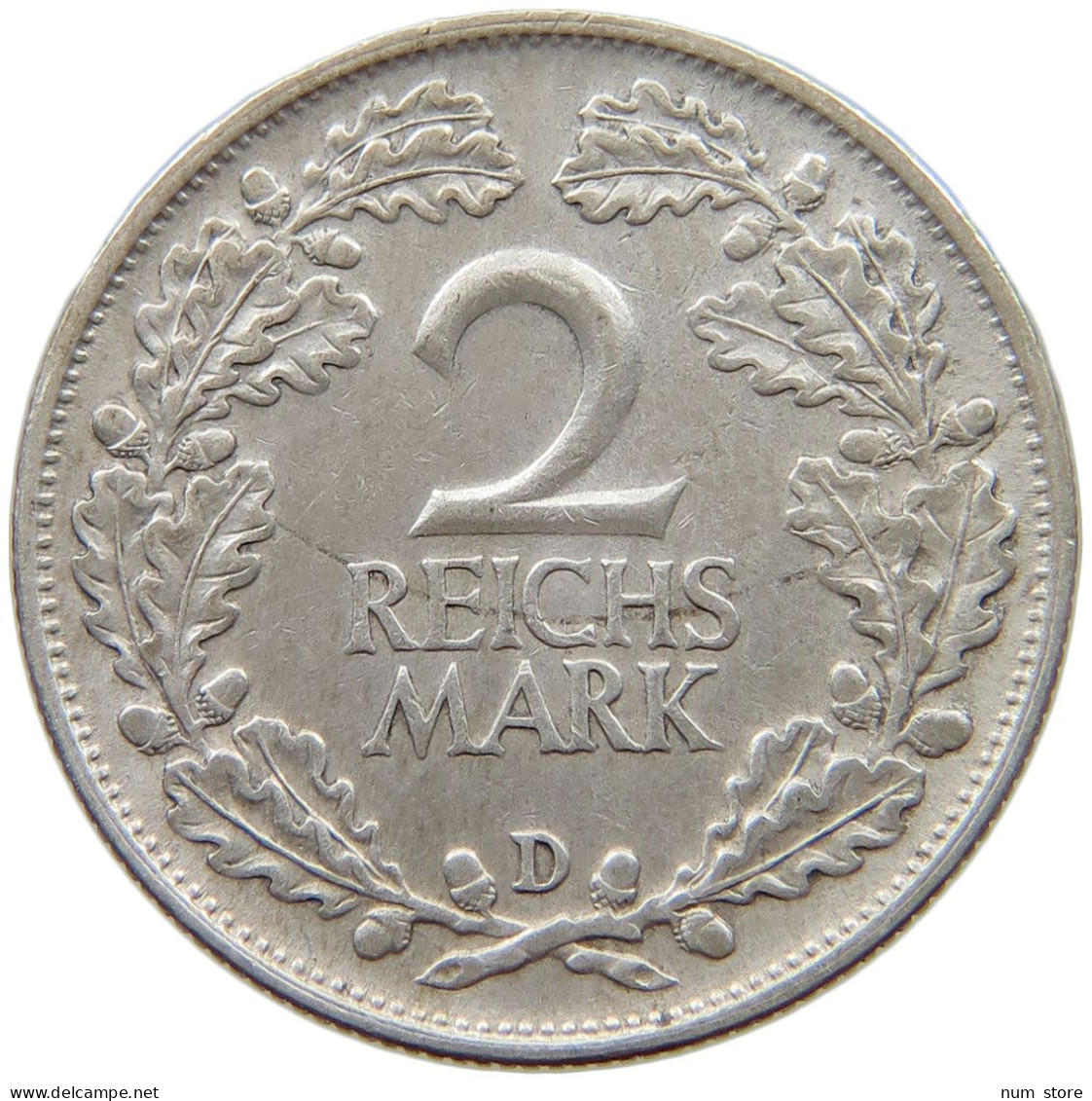 WEIMARER REPUBLIK 2 MARK 1925 D  #t148 0203 - 2 Reichsmark