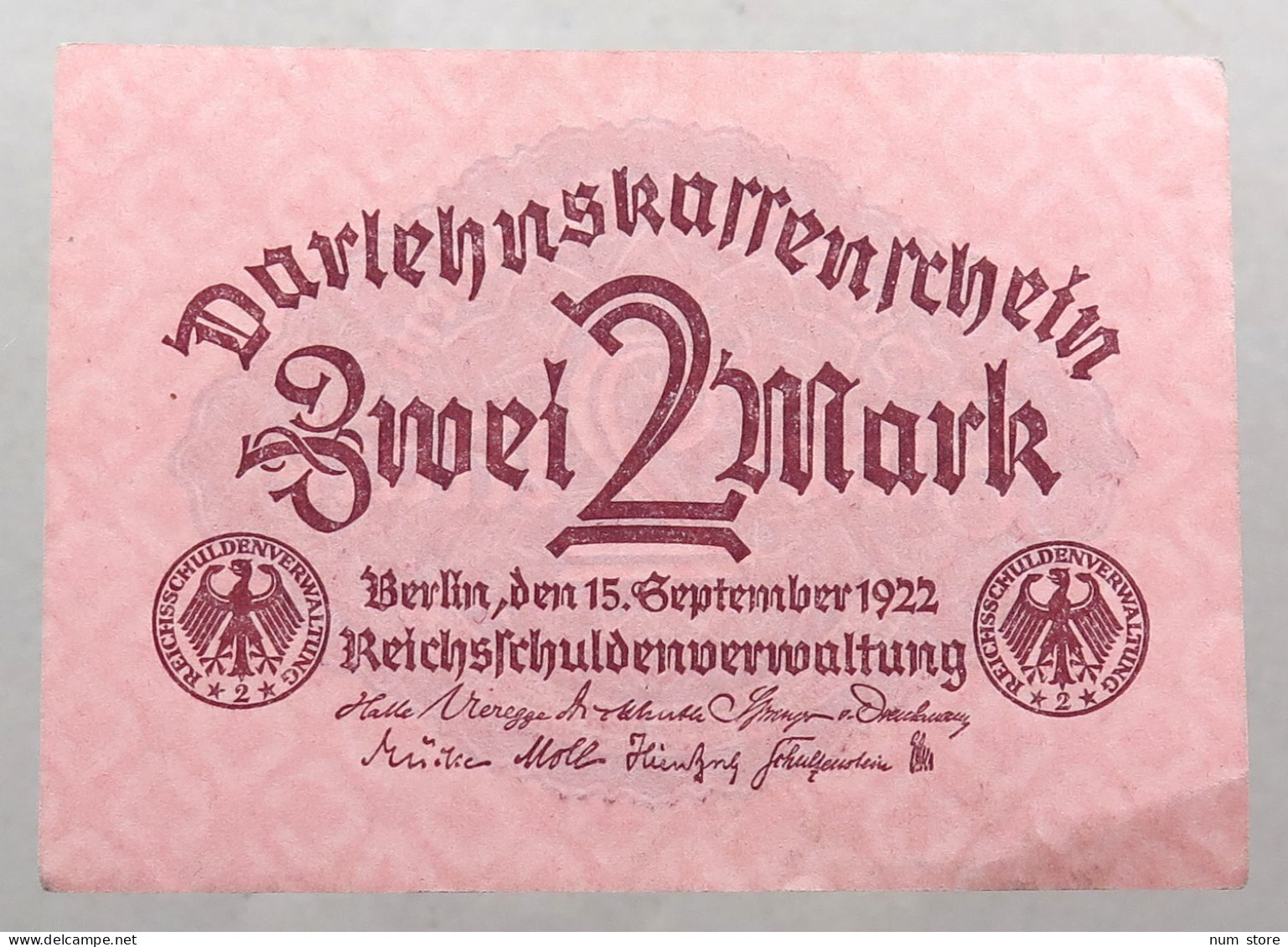 WEIMARER REPUBLIK 2 MARK 1922 BERLIN #alb052 0613 - 2 Mark