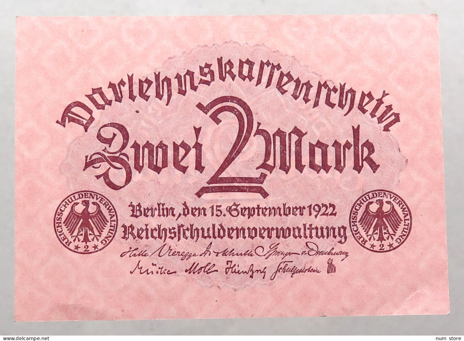 WEIMARER REPUBLIK 2 MARK 1922 BERLIN #alb052 0605 - 2 Mark