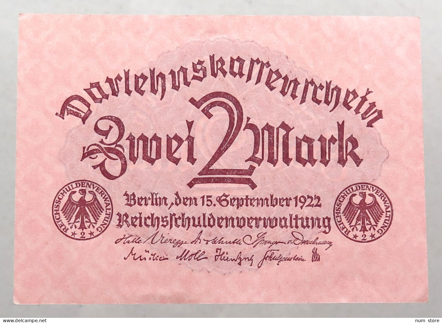 WEIMARER REPUBLIK 2 MARK 1922 BERLIN #alb052 0607 - 2 Mark