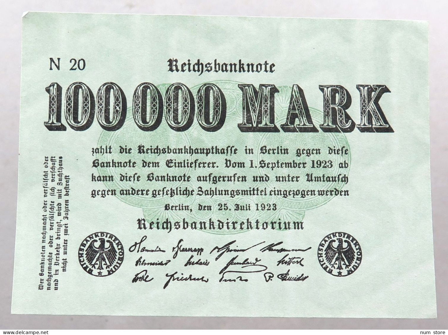 WEIMARER REPUBLIK 100000 MARK 1923  #alb052 0553 - 1000 Mark