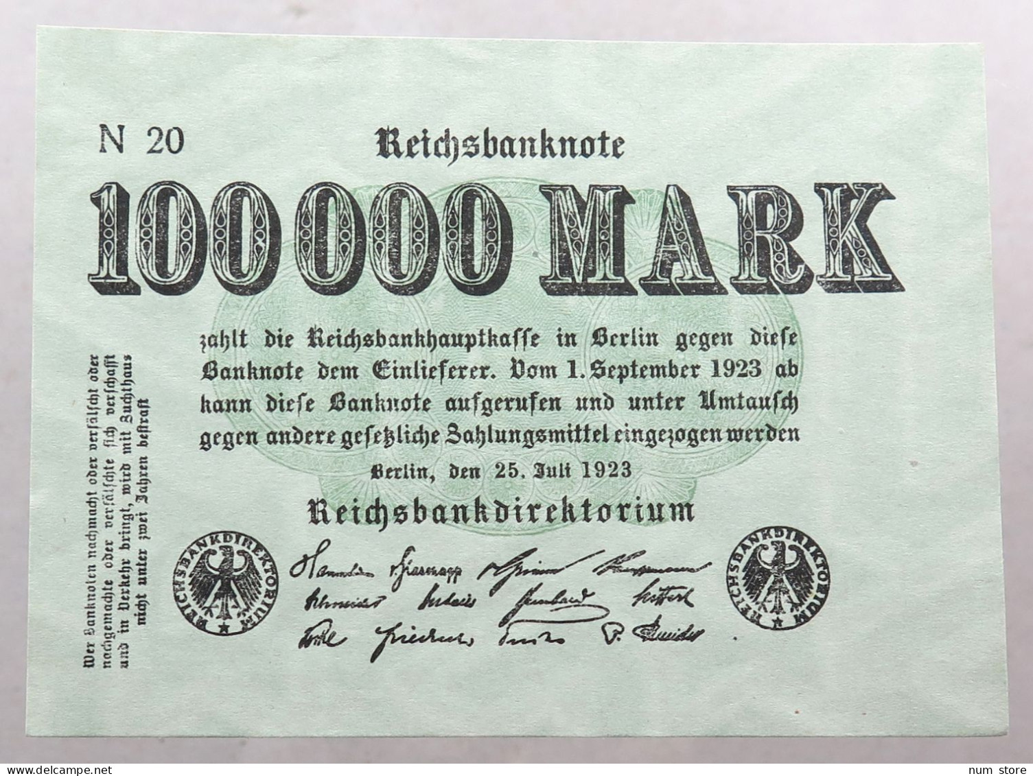 WEIMARER REPUBLIK 100000 MARK 1923  #alb052 0565 - 1000 Mark