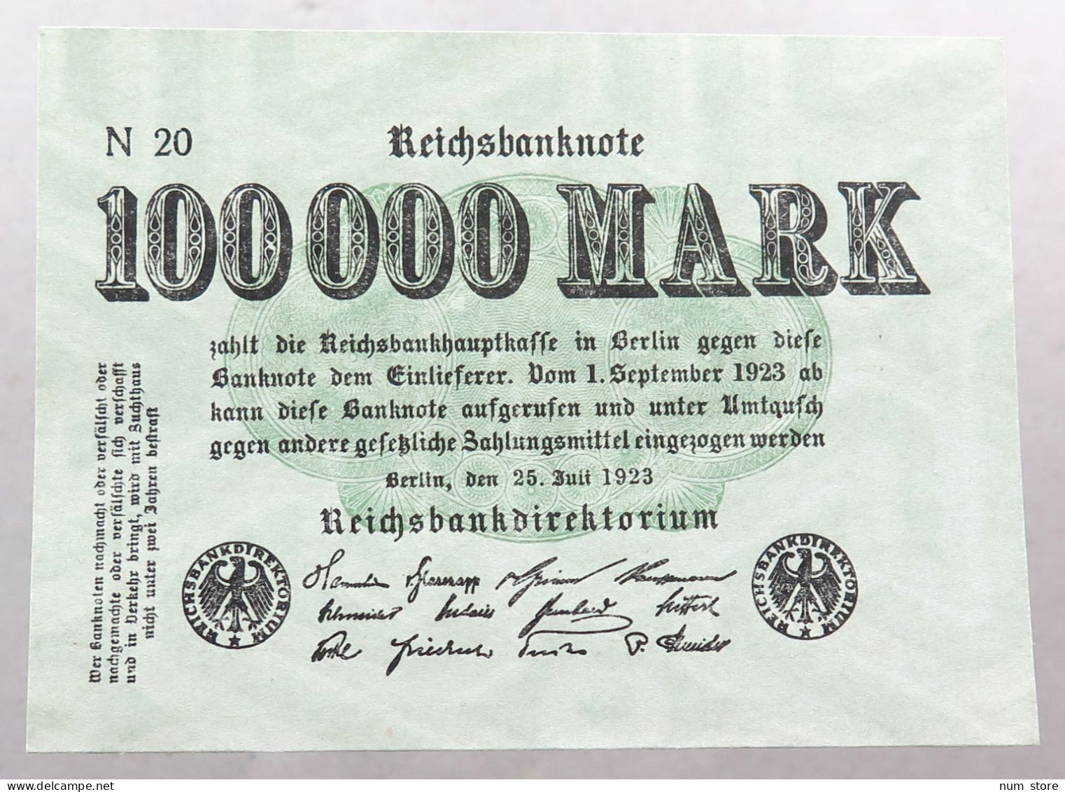 WEIMARER REPUBLIK 100000 MARK 1923  #alb052 0551 - 1000 Mark