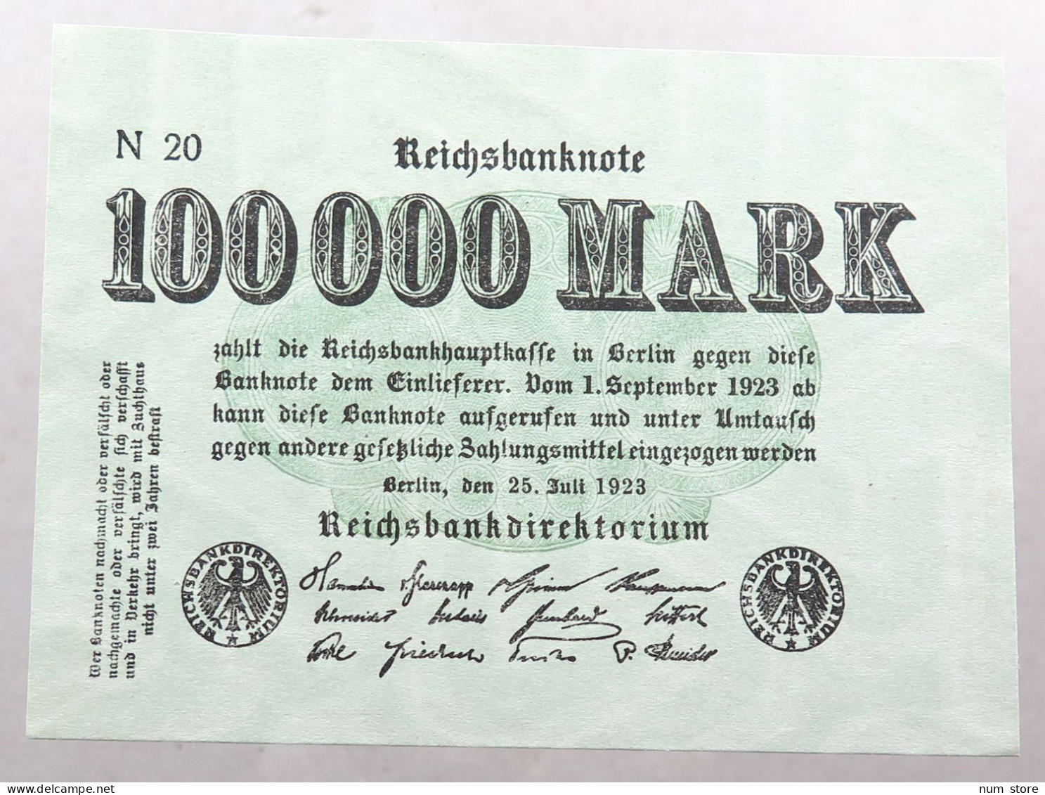 WEIMARER REPUBLIK 100000 MARK 1923  #alb052 0561 - 1000 Mark
