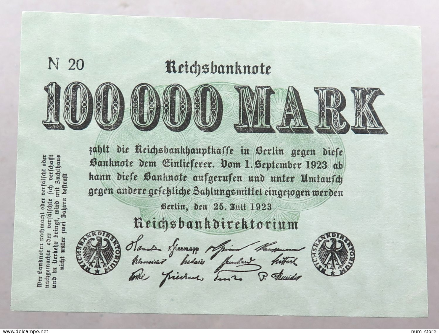 WEIMARER REPUBLIK 100000 MARK 1923  #alb052 0555 - 1.000 Mark