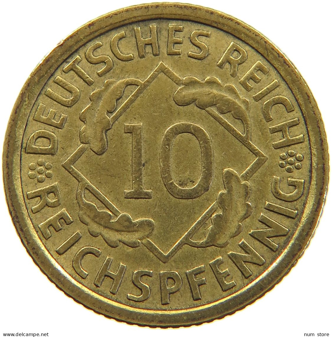 WEIMARER REPUBLIK 10 PFENNIG 1933 J  #a074 0271 - 10 Rentenpfennig & 10 Reichspfennig