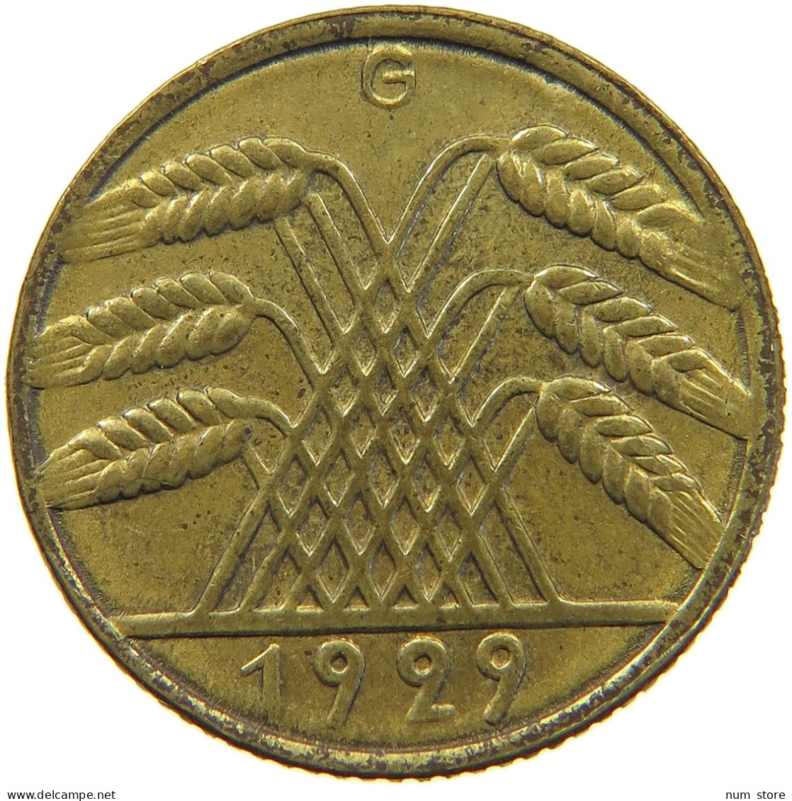 WEIMARER REPUBLIK 10 PFENNIG 1929 G  #a053 0323 - 10 Rentenpfennig & 10 Reichspfennig