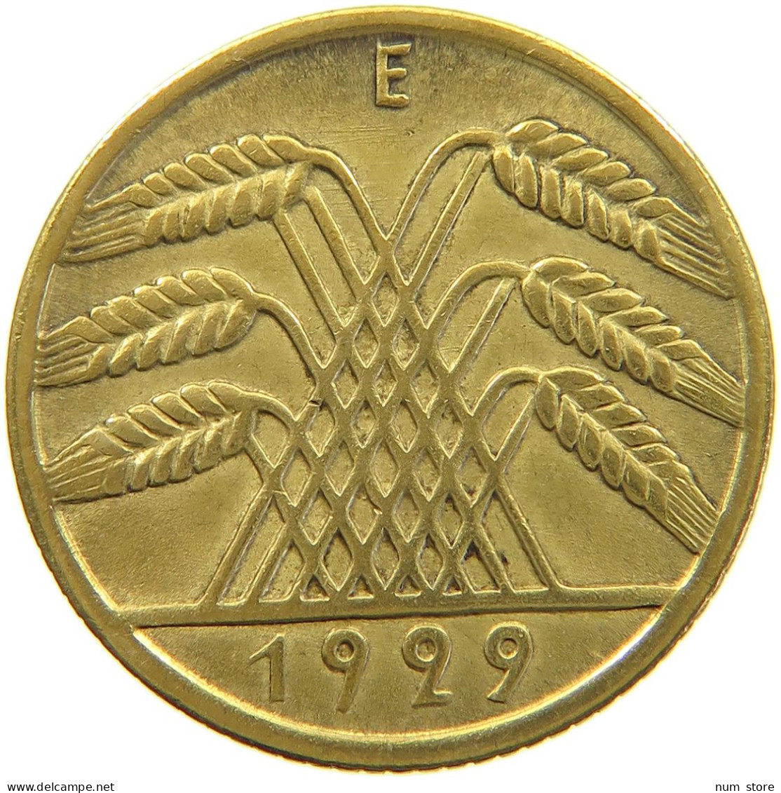WEIMARER REPUBLIK 10 PFENNIG 1929 E  #a074 0281 - 10 Renten- & 10 Reichspfennig