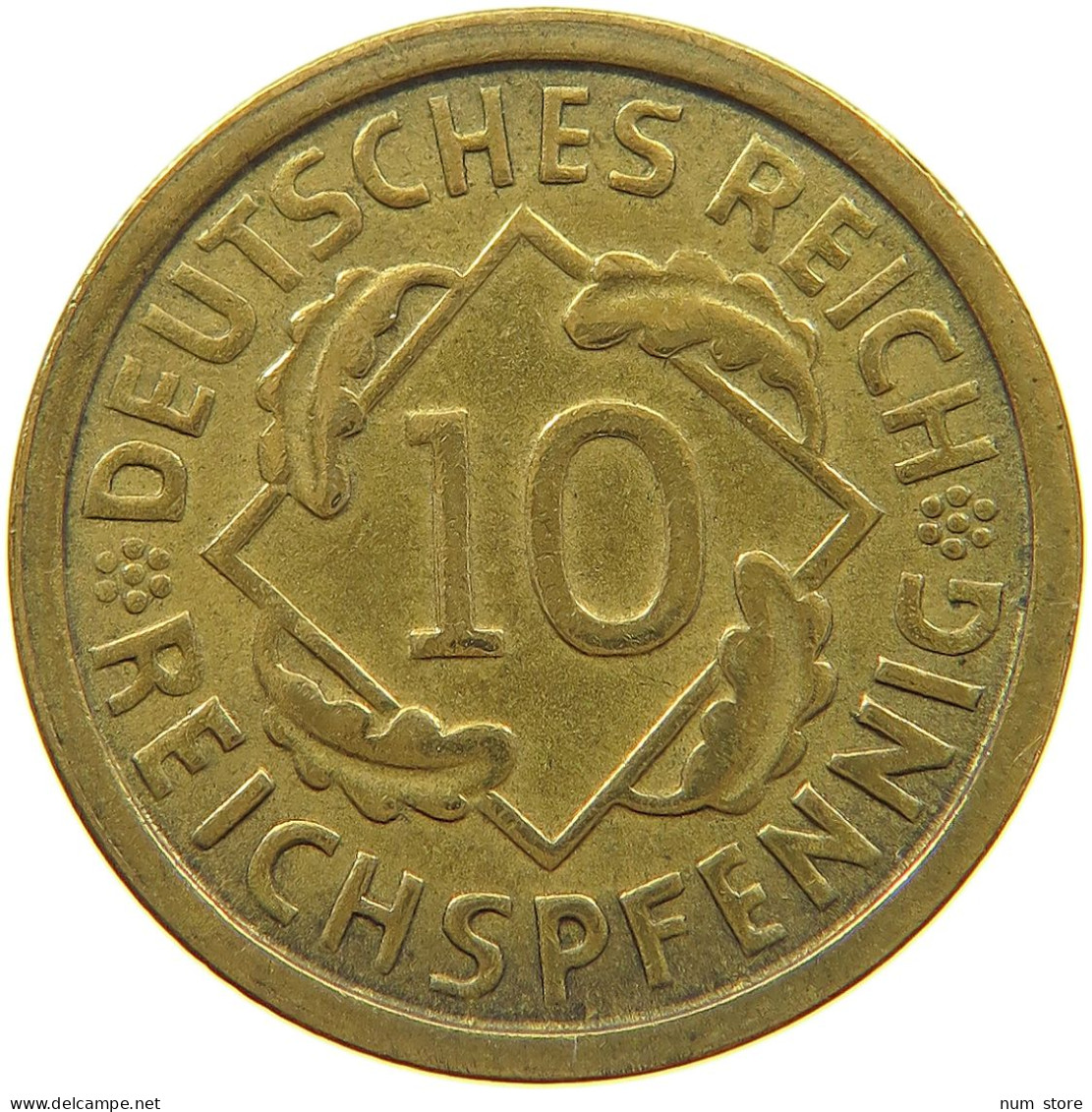 WEIMARER REPUBLIK 10 PFENNIG 1925 G DIE RROR #c075 0563 - 10 Renten- & 10 Reichspfennig