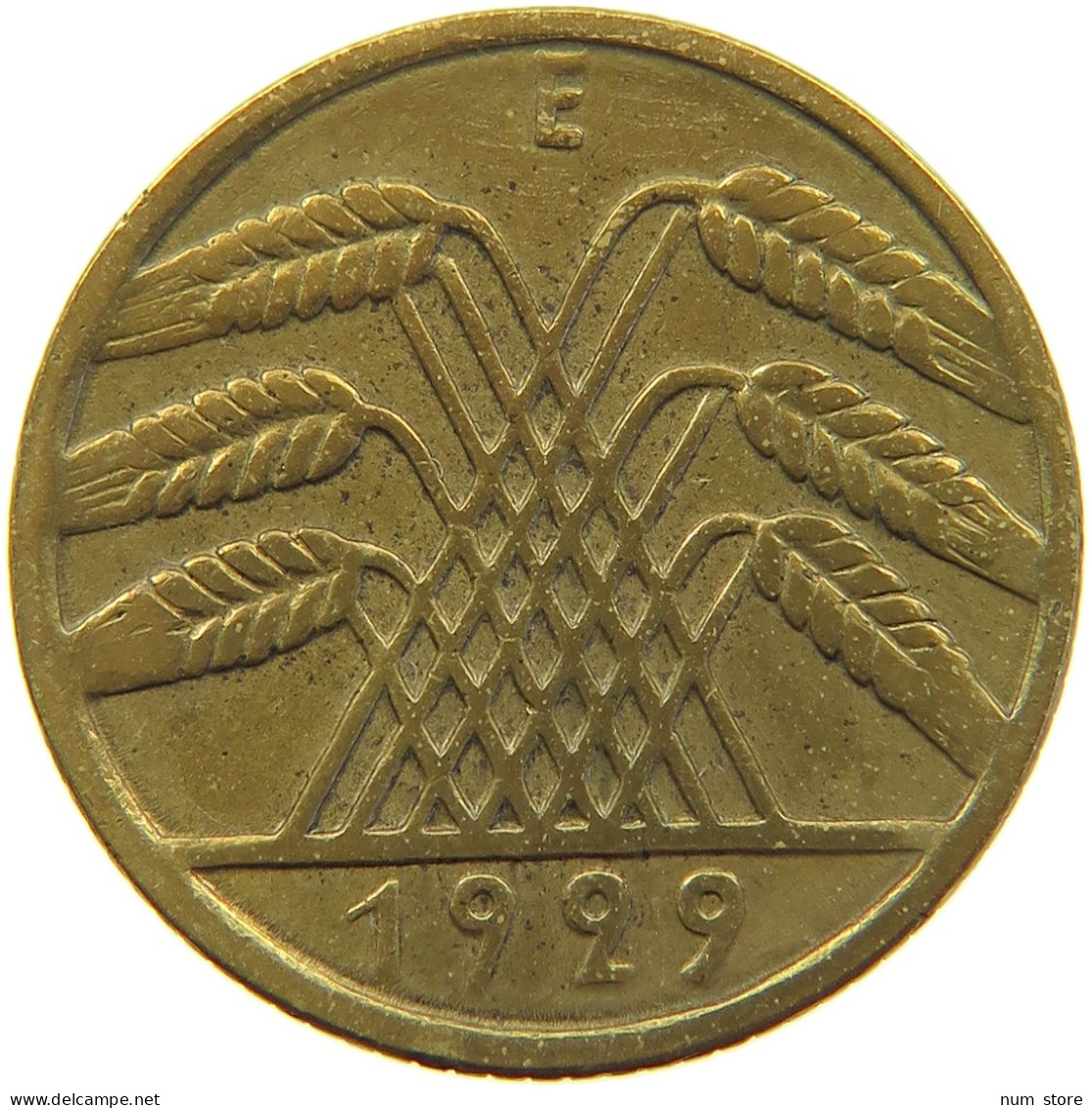 WEIMARER REPUBLIK 10 PFENNIG 1929 E  #a054 0609 - 10 Rentenpfennig & 10 Reichspfennig