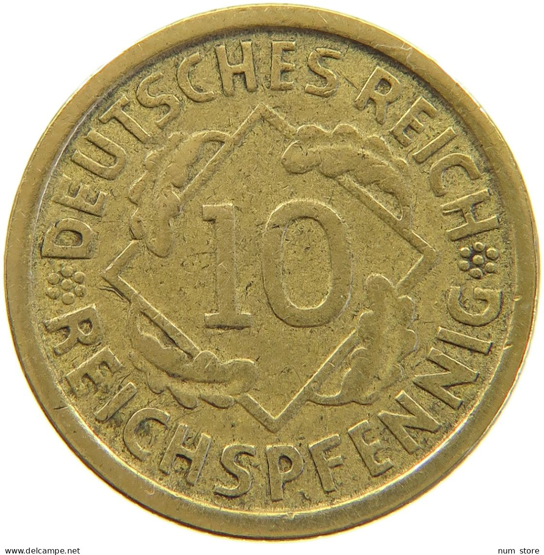 WEIMARER REPUBLIK 10 PFENNIG 1928 A  #a065 0051 - 10 Renten- & 10 Reichspfennig