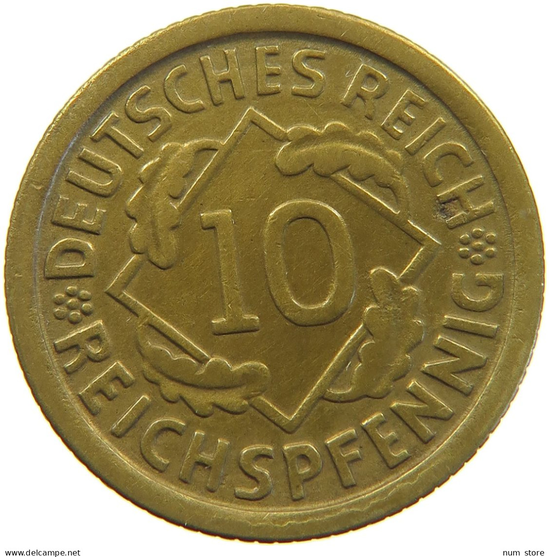 WEIMARER REPUBLIK 10 PFENNIG 1925 F  #a054 0563 - 10 Rentenpfennig & 10 Reichspfennig