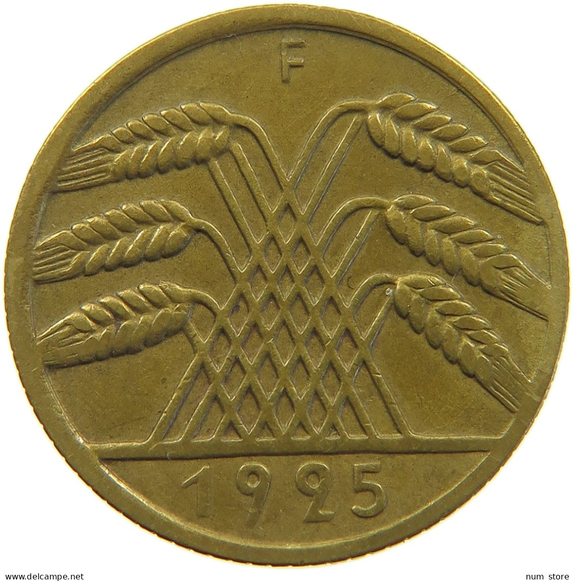 WEIMARER REPUBLIK 10 PFENNIG 1925 F  #a054 0563 - 10 Renten- & 10 Reichspfennig