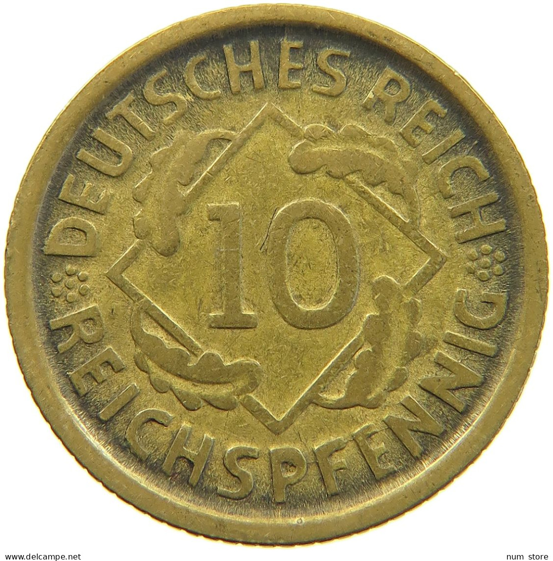 WEIMARER REPUBLIK 10 PFENNIG 1925 D  #a053 0359 - 10 Rentenpfennig & 10 Reichspfennig