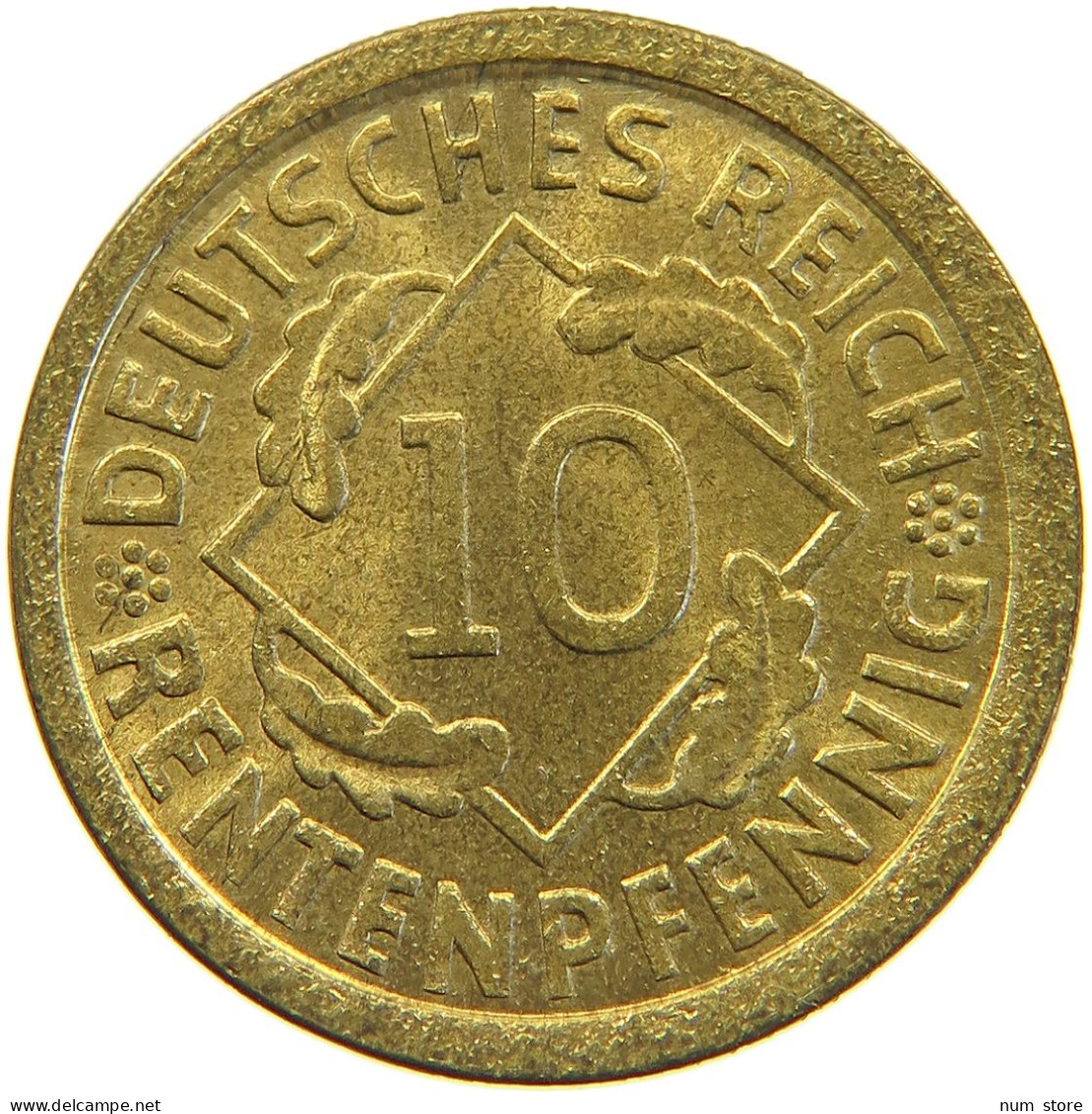 WEIMARER REPUBLIK 10 PFENNIG 1924 F  #a053 0329 - 10 Renten- & 10 Reichspfennig