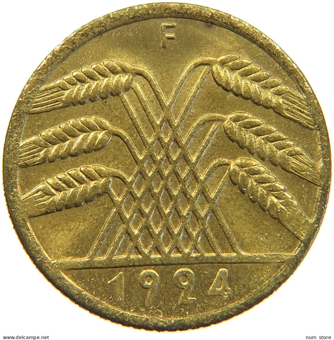 WEIMARER REPUBLIK 10 PFENNIG 1924 F  #a053 0329 - 10 Renten- & 10 Reichspfennig