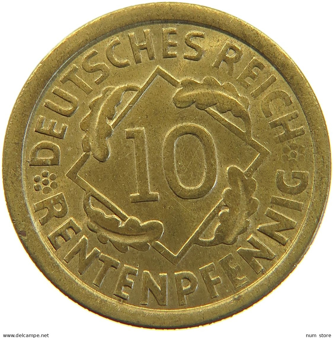 WEIMARER REPUBLIK 10 PFENNIG 1924 F  #a053 0349 - 10 Renten- & 10 Reichspfennig