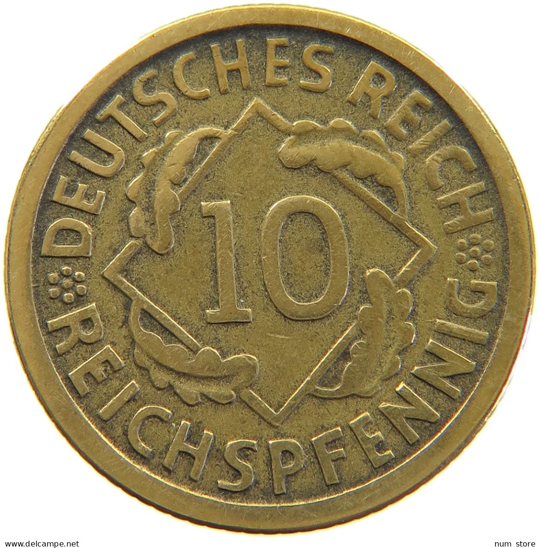 WEIMARER REPUBLIK 10 PFENNIG 1924 E  #a064 1105 - 10 Rentenpfennig & 10 Reichspfennig