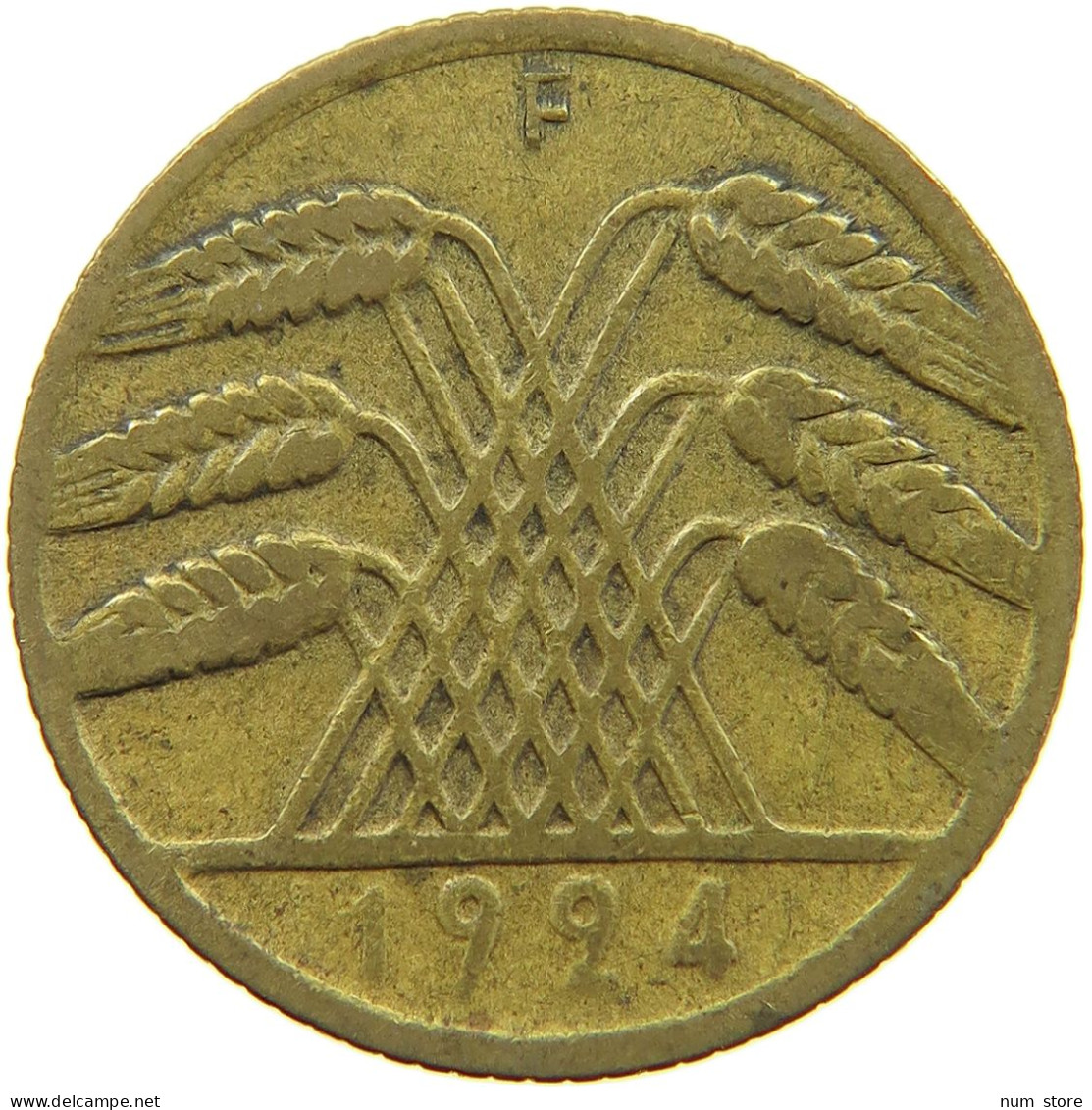 WEIMARER REPUBLIK 10 PFENNIG 1924 F  #a074 0575 - 10 Rentenpfennig & 10 Reichspfennig