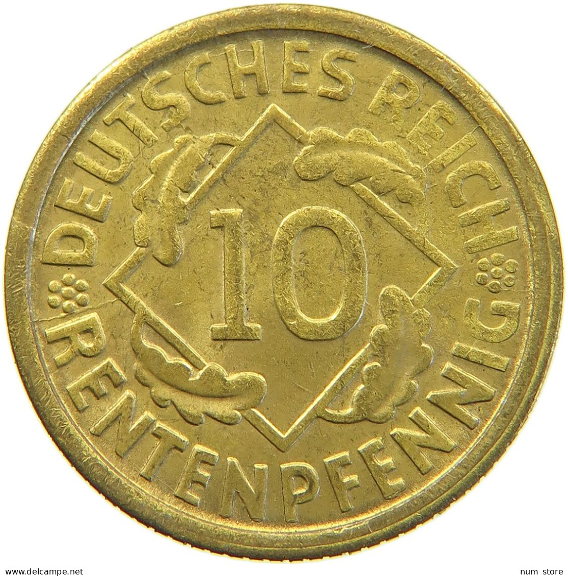 WEIMARER REPUBLIK 10 PFENNIG 1924 D  #a053 0347 - 10 Rentenpfennig & 10 Reichspfennig