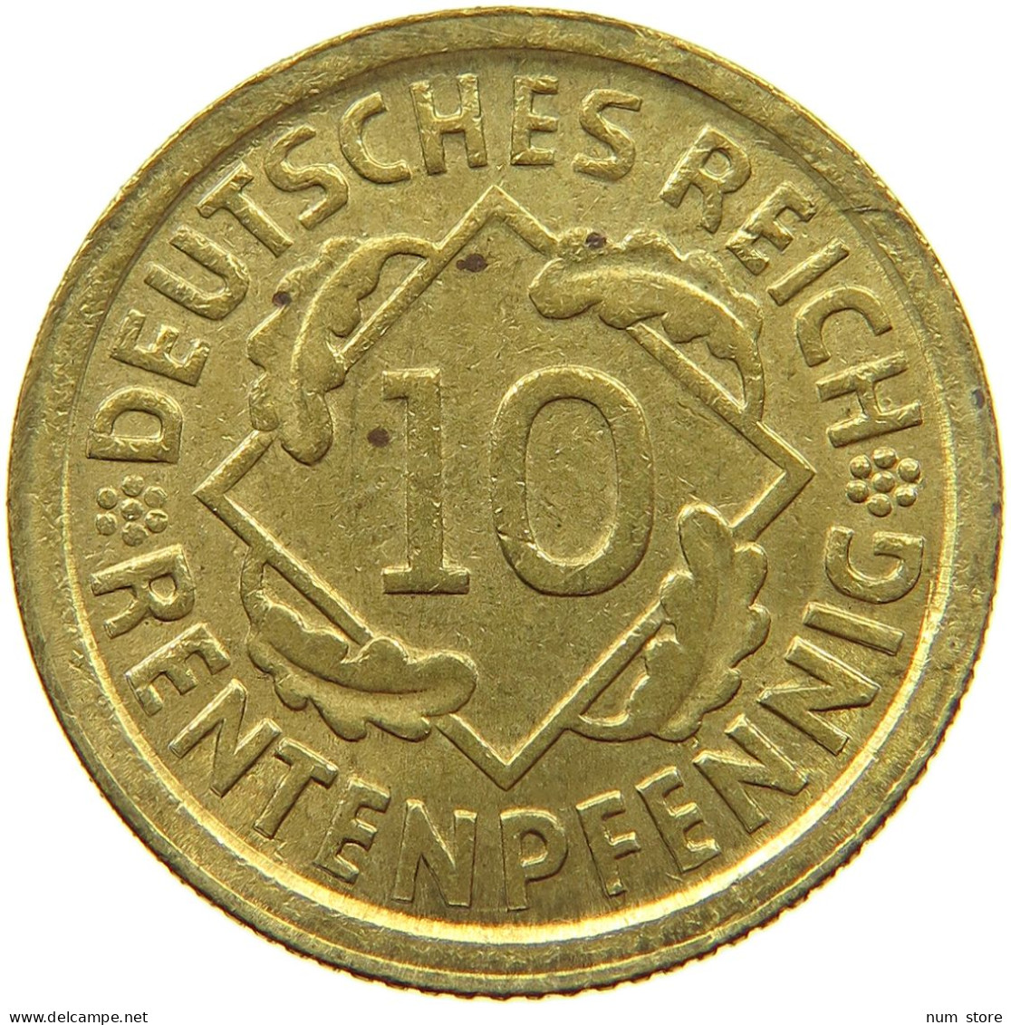 WEIMARER REPUBLIK 10 PFENNIG 1923 D  #t083 0407 - 10 Rentenpfennig & 10 Reichspfennig