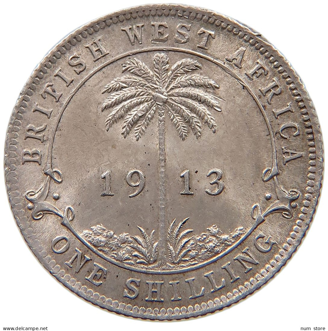 WEST AFRICA SHILLING 1913 George V. (1910-1936) #t111 1121 - Collections