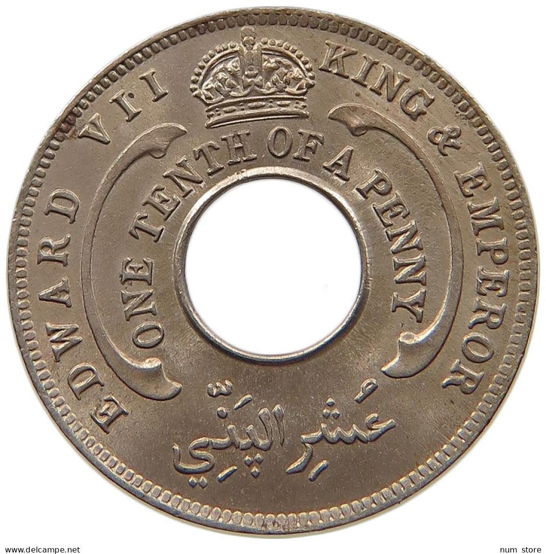 WEST AFRICA 1/10 PENNY 1908 Edward VII., 1901 - 1910 #t113 0163 - Collezioni