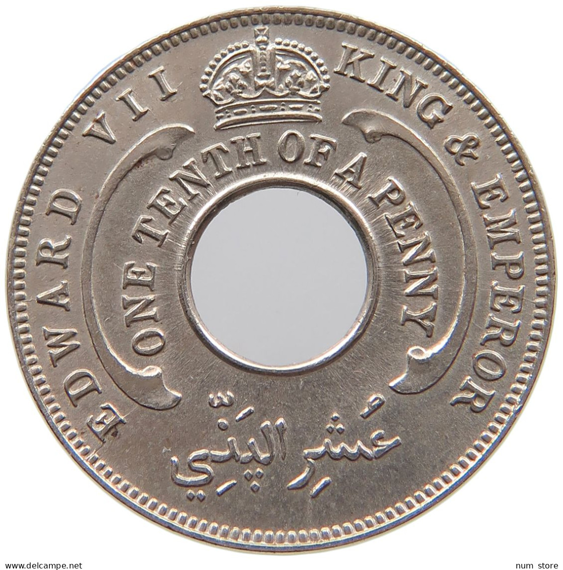 WEST AFRICA 1/10 PENNY 1908 Edward VII., 1901 - 1910 #t158 0631 - Colecciones