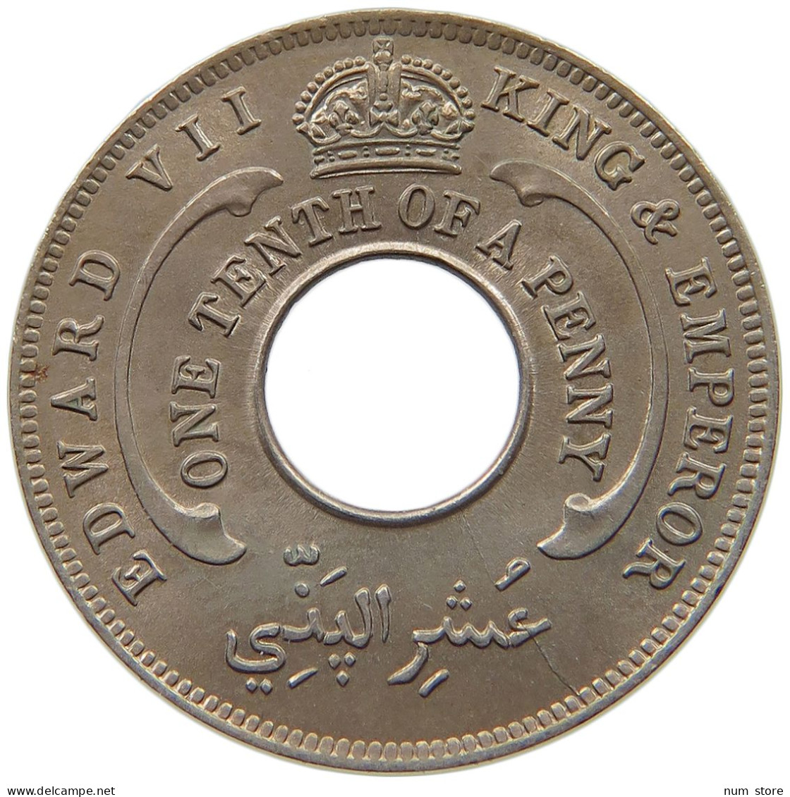 WEST AFRICA 1/10 PENNY 1908 Edward VII., 1901 - 1910 #t113 0175 - Collections