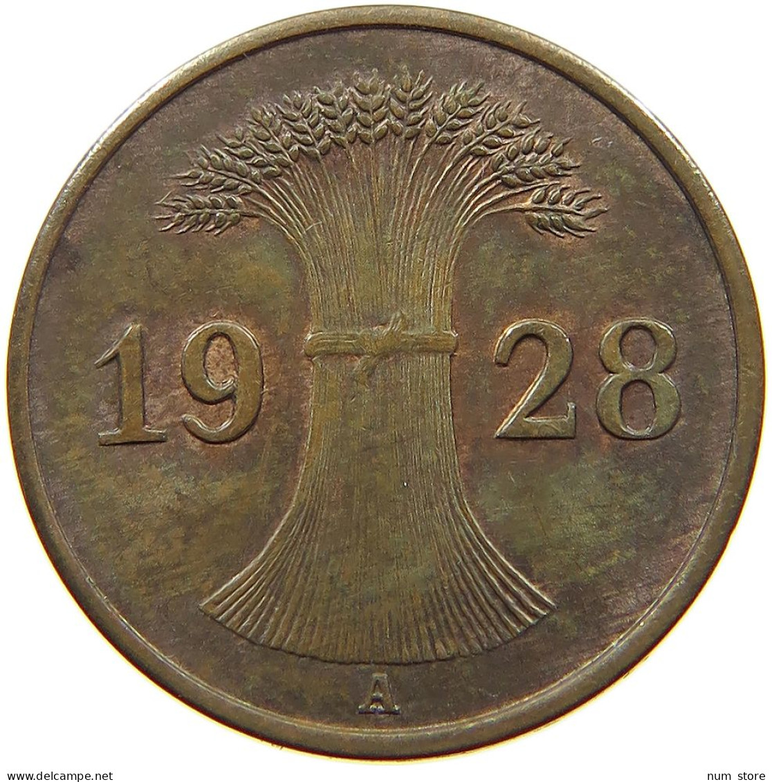 WEIMARER REPUBLIK PFENNIG 1928 A  #a014 0333 - 1 Rentenpfennig & 1 Reichspfennig