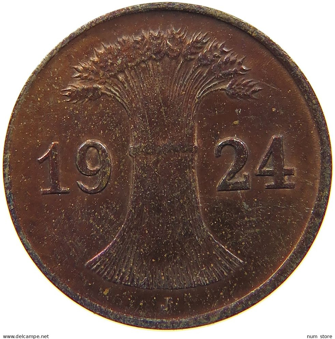 WEIMARER REPUBLIK PFENNIG 1924 J  #c082 0307 - 1 Rentenpfennig & 1 Reichspfennig
