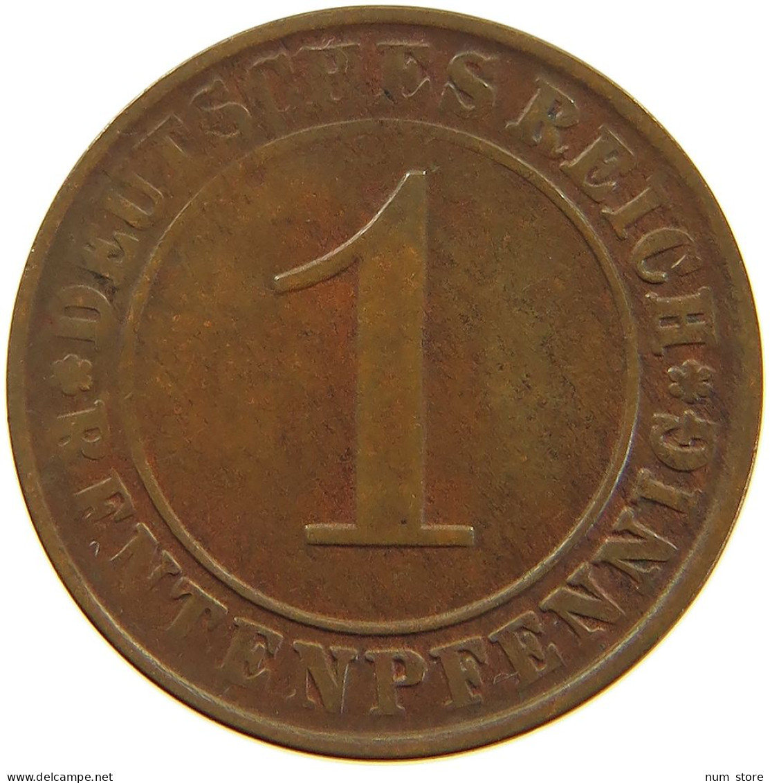 WEIMARER REPUBLIK PFENNIG 1924 J WEAK STRUCK #a074 0689 - 1 Rentenpfennig & 1 Reichspfennig