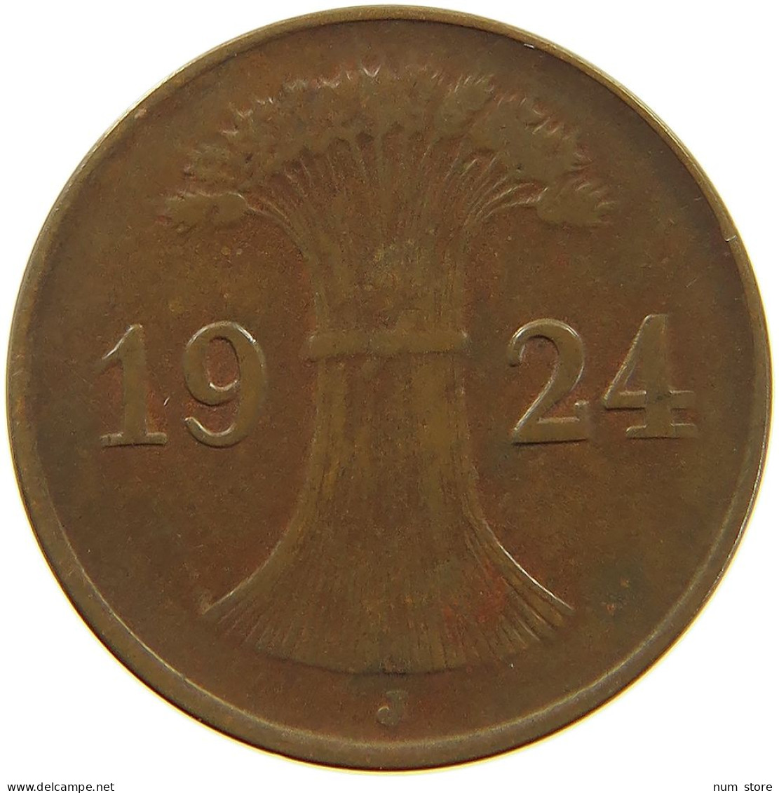 WEIMARER REPUBLIK PFENNIG 1924 J WEAK STRUCK #a074 0689 - 1 Renten- & 1 Reichspfennig