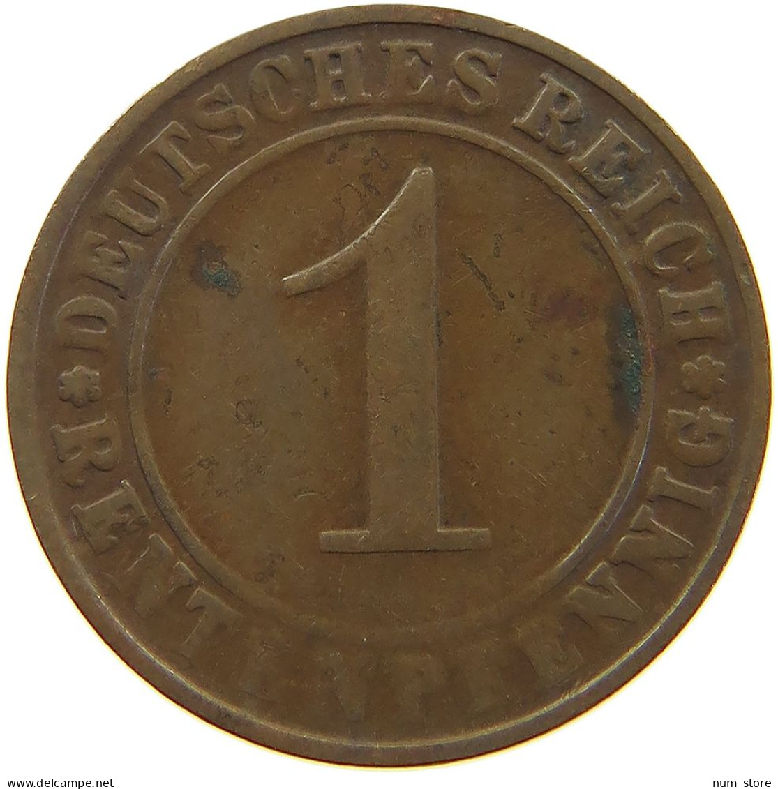 WEIMARER REPUBLIK PFENNIG 1924 D WEAK STRUCK #a074 0705 - 1 Rentenpfennig & 1 Reichspfennig