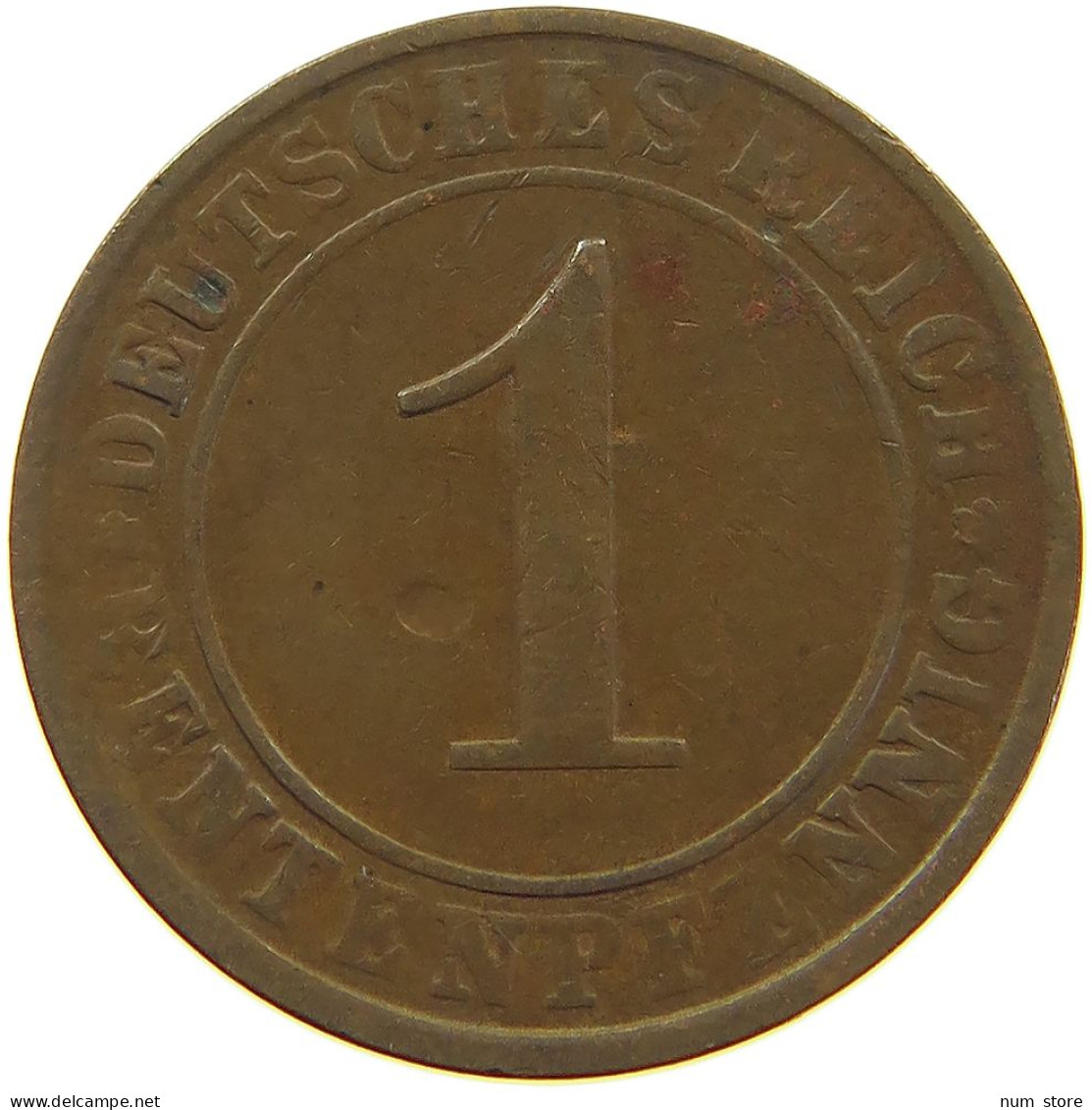 WEIMARER REPUBLIK PFENNIG 1924 D WEAK STRUCK #a074 0715 - 1 Renten- & 1 Reichspfennig