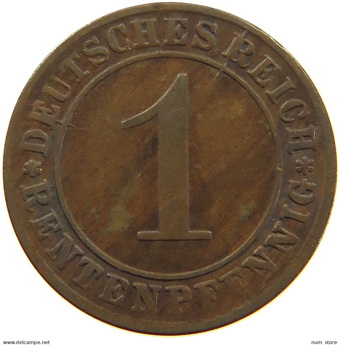 WEIMARER REPUBLIK PFENNIG 1924 E WEAK STRUCK #a074 0701 - 1 Renten- & 1 Reichspfennig